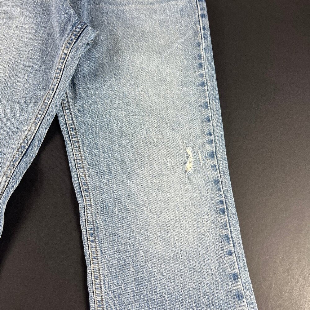 Silver Jeans Women's 28x27 Frisco Straight Ankle Blue Distressed Denim Tag 27x28 - Picture 3 of 16